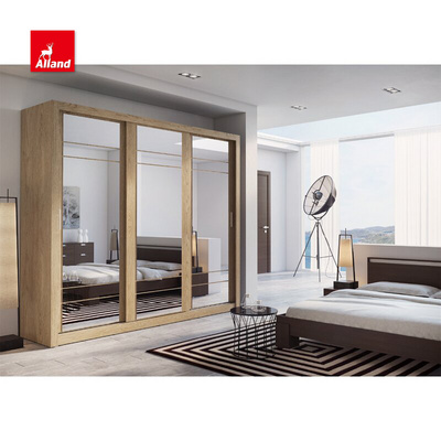 Allandcabinets Modern Style Sliding Mirror Door Wooden Wardrobes  Built-in Mirror Door Panel Closets