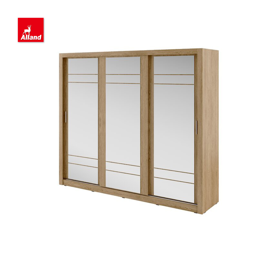 Allandcabinets Modern Style Sliding Mirror Door Wooden Wardrobes  Built-in Mirror Door Panel Closets