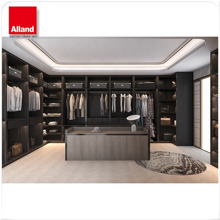 Modern furniture laminated finish cupboard walk in closet wardrobes luxury for bedroom