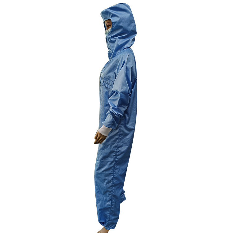 Custom Waterproof Overall Cleanroom Jacket Suit Hooded Anti Static Esd Clothing