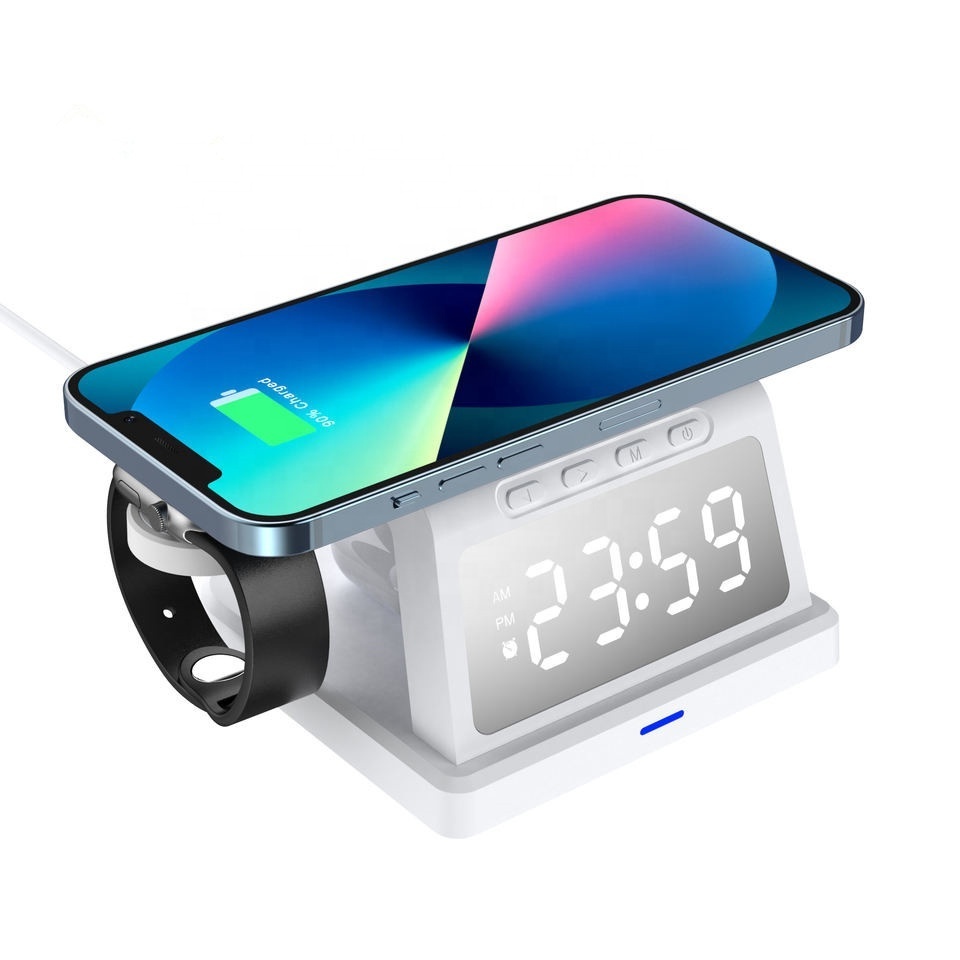 Hot Sale Digital Alarm Clock 15W Fast Wireless Charger For Smart Phone