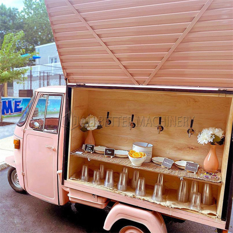 High Quality Beautiful Tricycle Vintage Ape Beer Bar Coffee Cart Mobile Food Truck Customised Online Shopping Canada