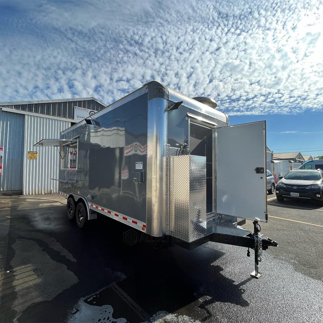 Custom Size Grill Equipment Mobile Kitchen Van Fast Food Trailer Mobile Tacos Truck Concession Trailer BBQ Food Truck Customized