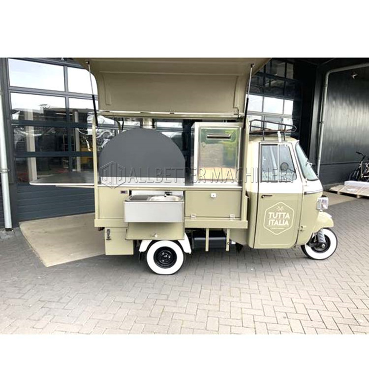 ALLBETTER Custom Electric Tricycle Tuktuk Coffee Pizza Hot Dog BBQ Cart Food Truck Food Truck Piaggio Ape For Sale