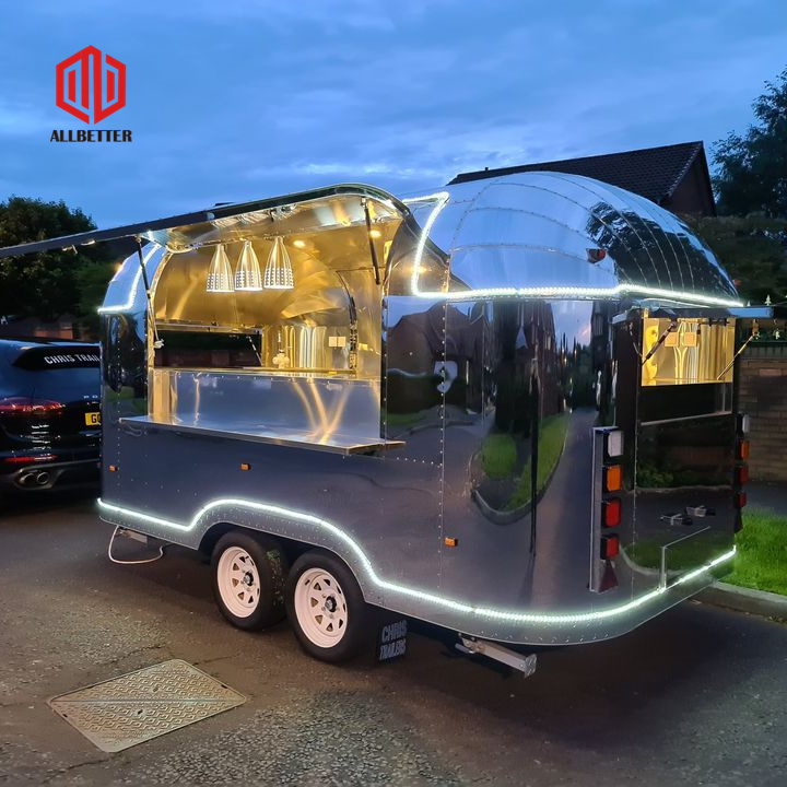 New Design Large Big HY Food Van Fast Food Truck Camper Car Street Mobile Food Cart for USA Van with Fully Equipped Restaurant