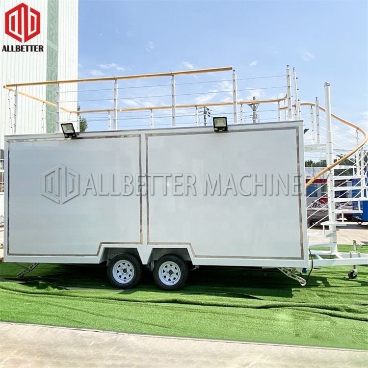 Top Selling Well Food Trailer Double Layer Mobile Food Cart Stainless Steel Concession Trailer Street Mobile Food Trucks