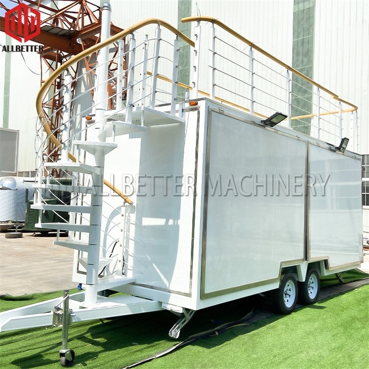 Top Selling Well Food Trailer Double Layer Mobile Food Cart Stainless Steel Concession Trailer Street Mobile Food Trucks