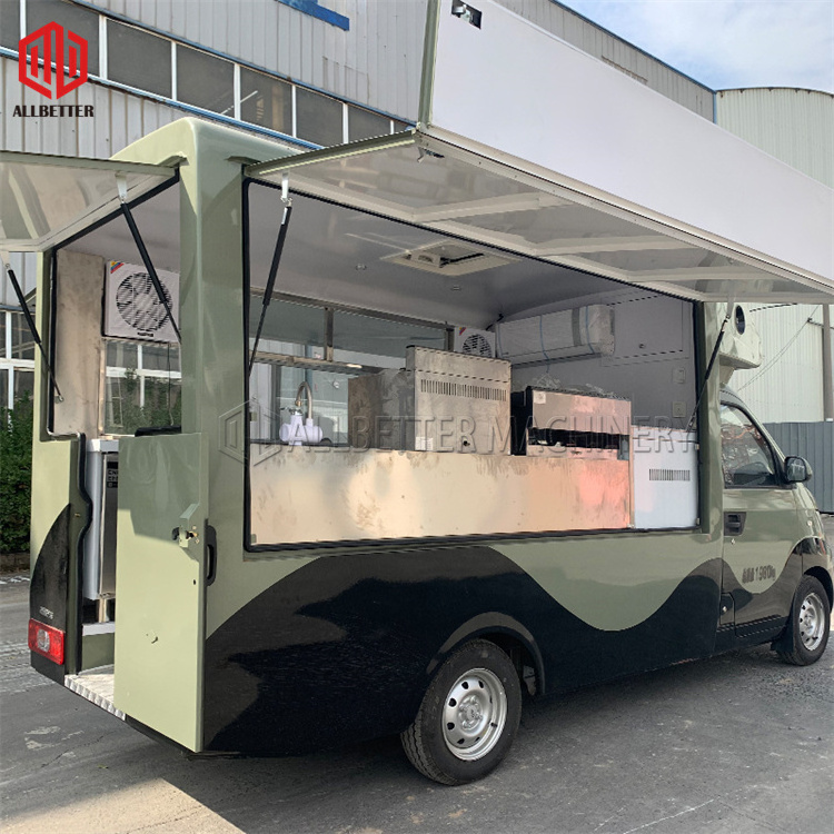 New Design Food Kiosk Mobile Car Coffee Truck Food Van Big Bakery Bus Hot Dog Ice Cream Cart Gasoline Food Truck Vintage