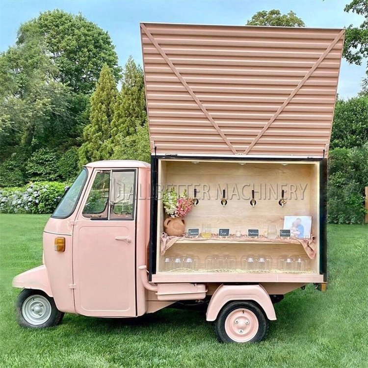 High Quality Beautiful Tricycle Vintage Ape Beer Bar Coffee Cart Mobile Food Truck Customised Online Shopping Canada