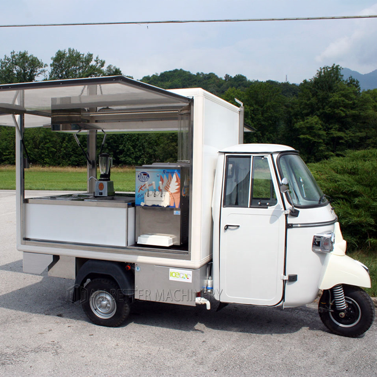 Street Food Tricycle Catering Van Electric Tuk Tuk Hot Dog Cart Ice Cream Truck Customised Galvanized Sheet Fruit Carts