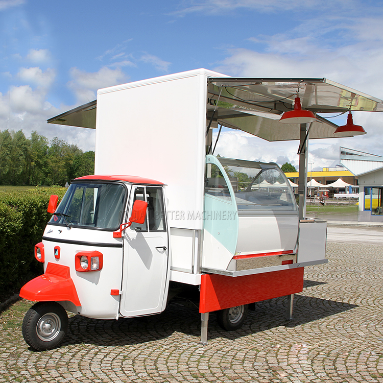 Unique Design Fast Food Kiosk Outdoor Mobile Ice Cream Cart Tricycle Electric Tuk Tuk BBQ Coffee Food Truck Bike