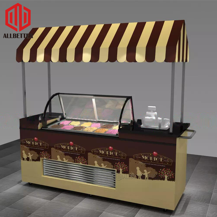 Professional Hot Dog Stand Street Snack Food Cart Ice Cream Mobile Food Carts for Sale Factory Selling Street Galvanized Sheet