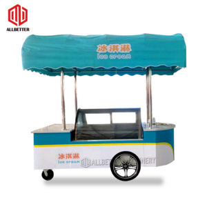 Mobile Food Kiosk Ice Cream Push Cart Mini Food Trailer Coffee Car Ice Cream Push Cart Electric Mini Shopping Trolley Cart