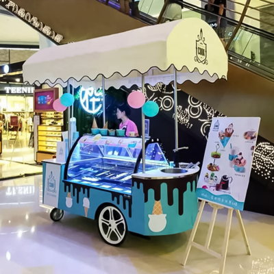 Food Shop Taco Van Pizza Juice Kiosk Candy Cart Hand Push Food Cart Small Food Trailer Hot Dog Ice Cream Cart Customised