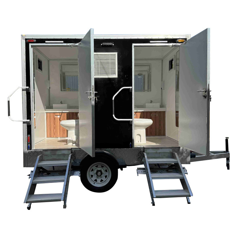 Portable Mobile Bathroom Trailers with Wheel Outdoor Restroom Truck Camping Shower Room Sports Venues Outdoor Toilet Needs