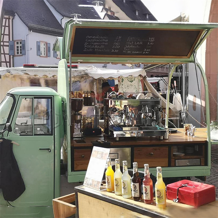 New Design Mobile Fast Food Truck Food Trailer Coffee Van Beer Bar Electric Tricycle  3 Wheel Electric Food Cart