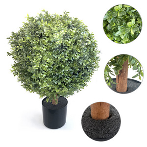 Wholesale Artificial Topiary Plant ilex buxus Greenery Boxwood Grass Ball Artificial Bonsai Tree