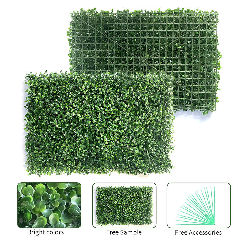 Cheap Milan Grass Wall panel Anti-UV Plastic High Quality Hedge Boxwood Panels Green Plant Vertical Artificial Garden Wall grass