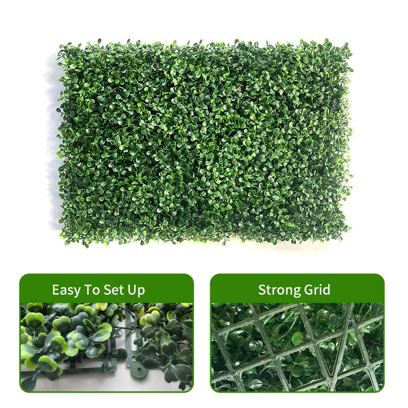 Cheap Milan Grass Wall panel Anti-UV Plastic High Quality Hedge Boxwood Panels Green Plant Vertical Artificial Garden Wall grass