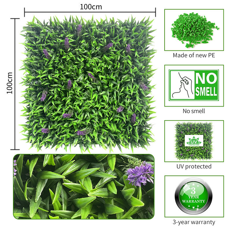 Artificial Plant Wall Artificial Mat Hedge Vertical Garden Grass Wall 1M*1M Green Wall Panel Backdrop