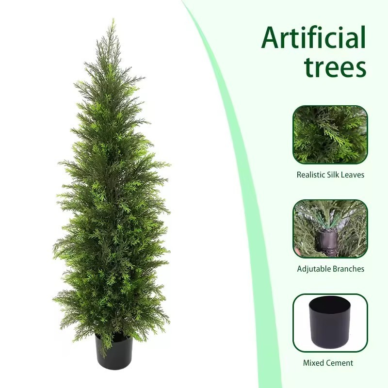 6ft cypresses decoration simulation green artificial topiary artificial tree bonsai cedar plant in pot trees for outdoor sale