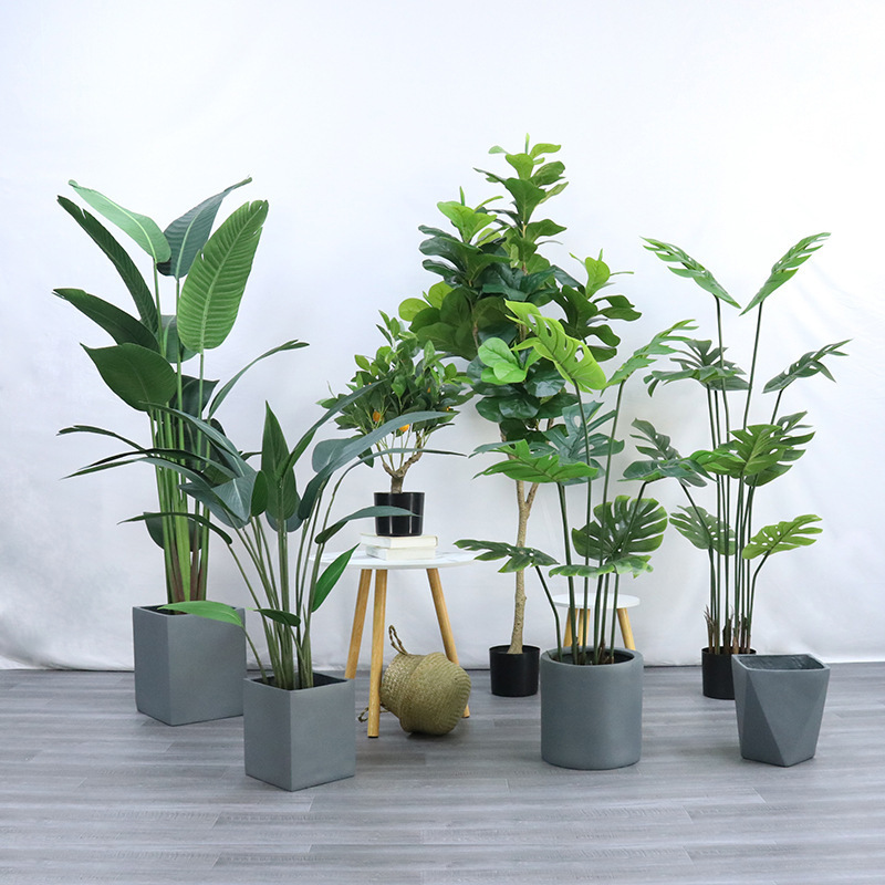 High quality outdoor indoor tropical faux plant traveller banana leaves bonsai artificial tree for home decor.