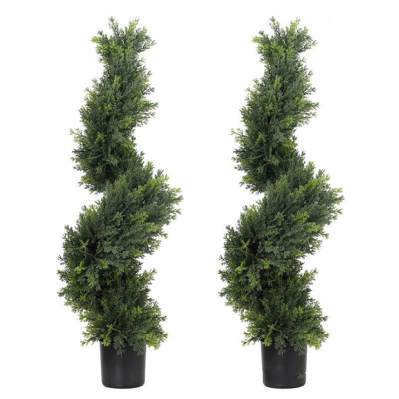 High quality decoration topiary plants artificial bonsai cypress tree Green Bonsai Cedar Artificial Cypress Tree