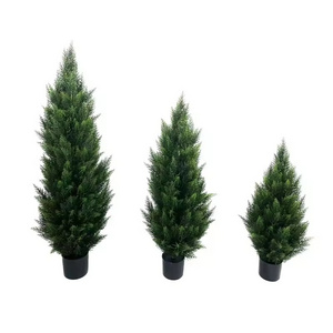 6ft cypresses decoration simulation green artificial topiary artificial tree bonsai cedar plant in pot trees for outdoor sale