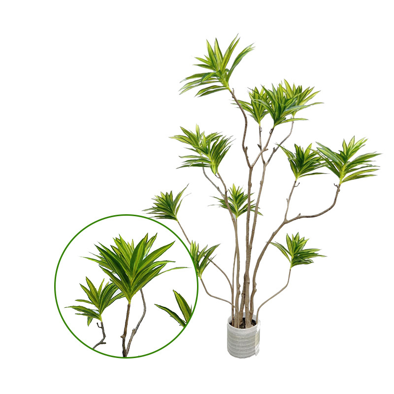 Wholesale Lily Bamboo Indoor Artificial Plant Agave Tree Living Room High Quality Potted dracaena Ornaments plant