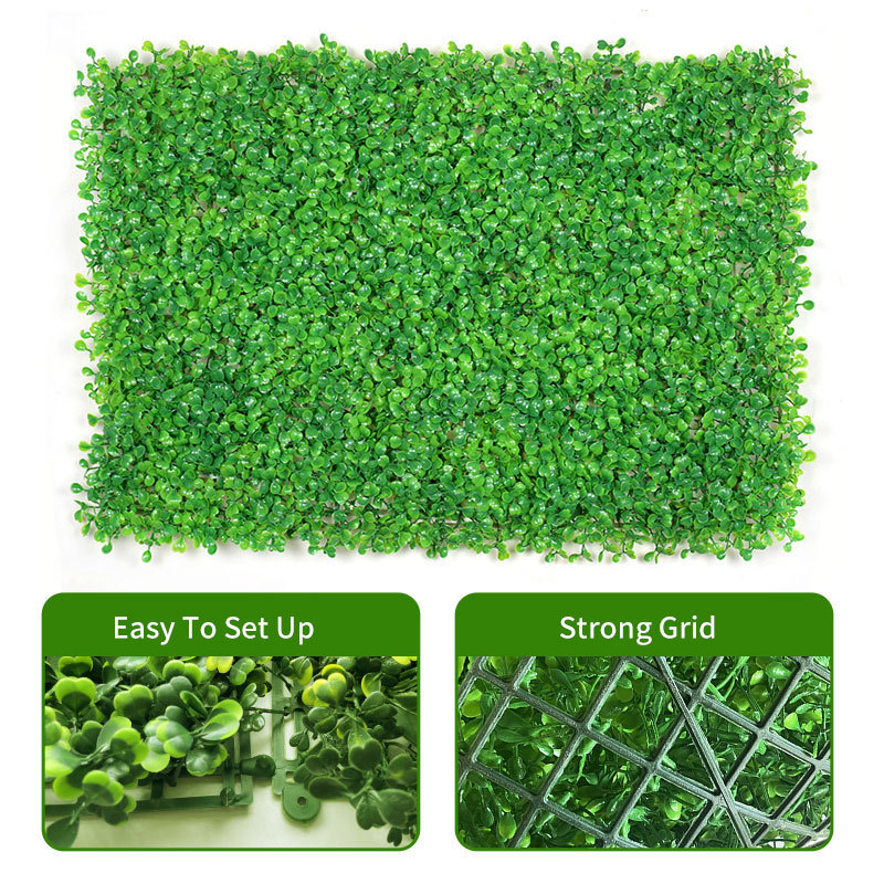 Artificial Eucalyptus Garden Decoration Grass Wall 40*60cm Hanging Plastic Artificial Grass Wall Panels For Outdoor Decor