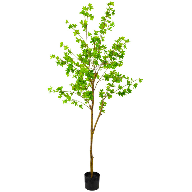 Fabric Realistic Plastic Tall Green plantas artificiales Wash Bonsai Desk Plant Artificial Tree Japanese Zen Leaf Plant