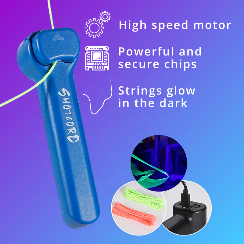 2024 TikTok hot sale string shooter glow in the dark loop lasso toy USB rechargeable toy loop lasso Christmas gifts for child