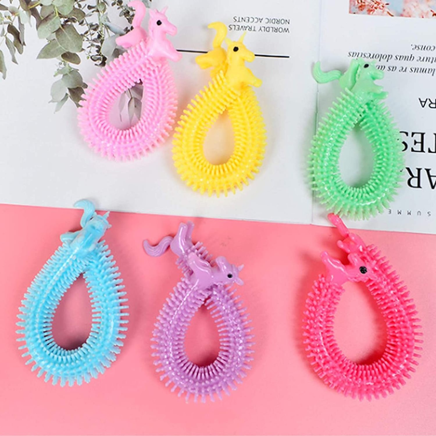 Stretchy String Fidget Toys Long Noodle Stretch Rubber Worm Caterpillar Toy Stress Relief Fidget Sensory Toys