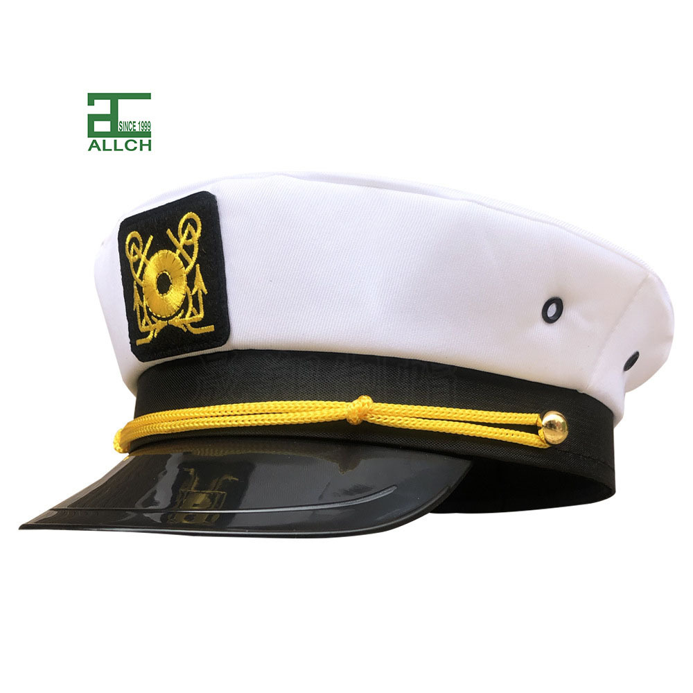 ALLCH Custom High Quality White Caps Reproduction Us Navy Senior Officer Hat Cap Captain Fashion Adult Yacht Navy Hats