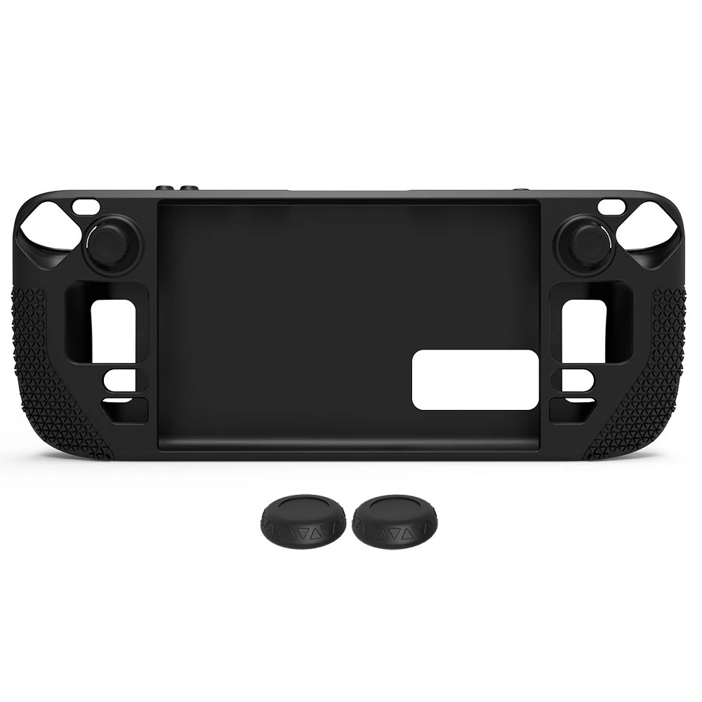 1Set Anti-Slip Protective Case For Steam Deck Game Console Silicone Host All-Inclusive Anti-Fall Skin Cover Soft Grip Cap Kit