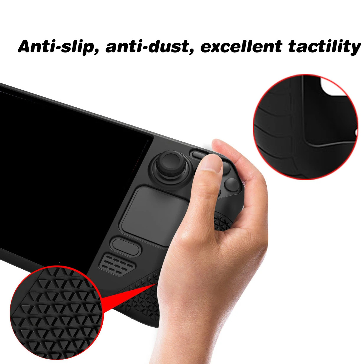 1Set Anti-Slip Protective Case For Steam Deck Game Console Silicone Host All-Inclusive Anti-Fall Skin Cover Soft Grip Cap Kit