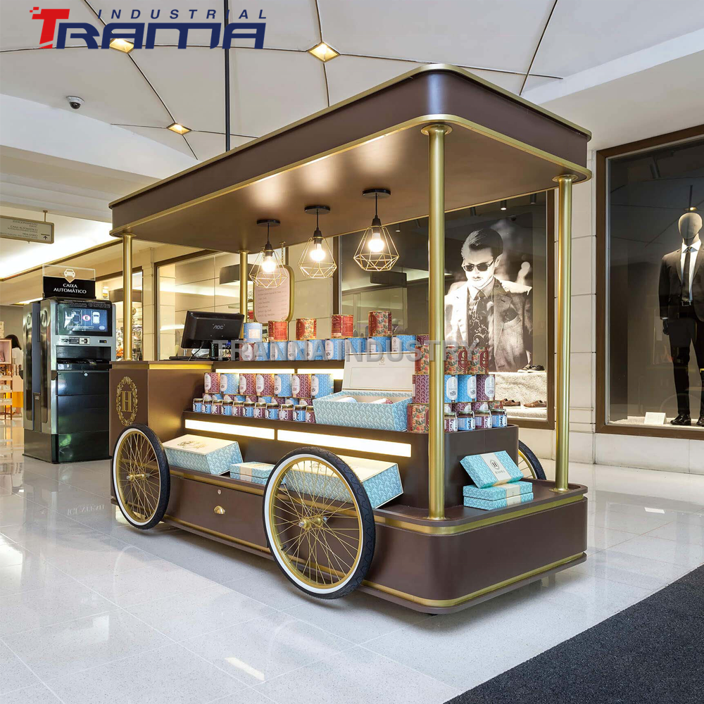 Tranna Hamburger hot dog carts mobile churros cart utility restaurant service trolley modern coffee shop