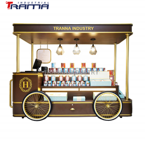 Tranna Hamburger hot dog carts mobile churros cart utility restaurant service trolley modern coffee shop