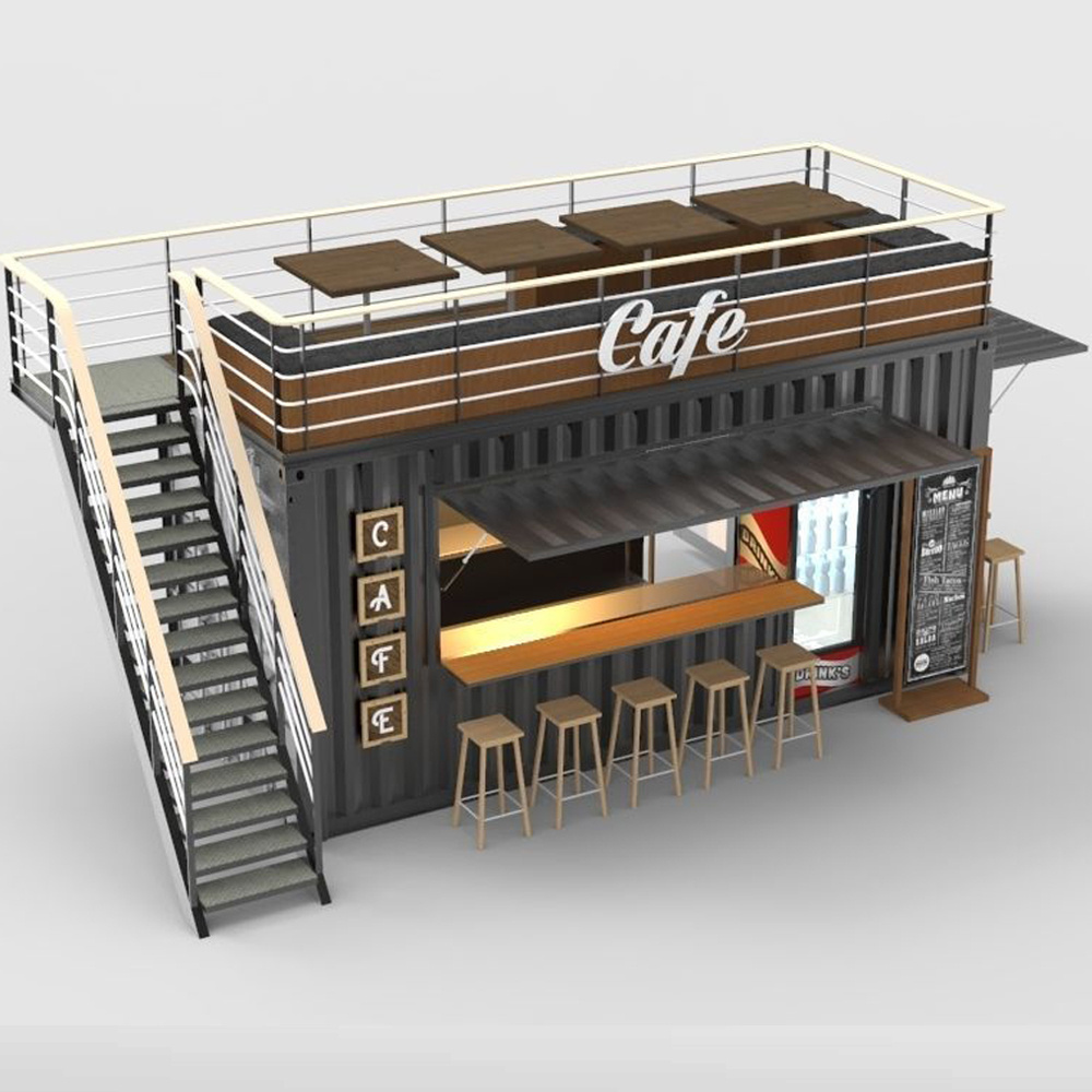 China Container Coffee Shop Price 20FT 40FT Prefab Coffee Kiosk Shipping Container Cafe With Kitchen Equipment