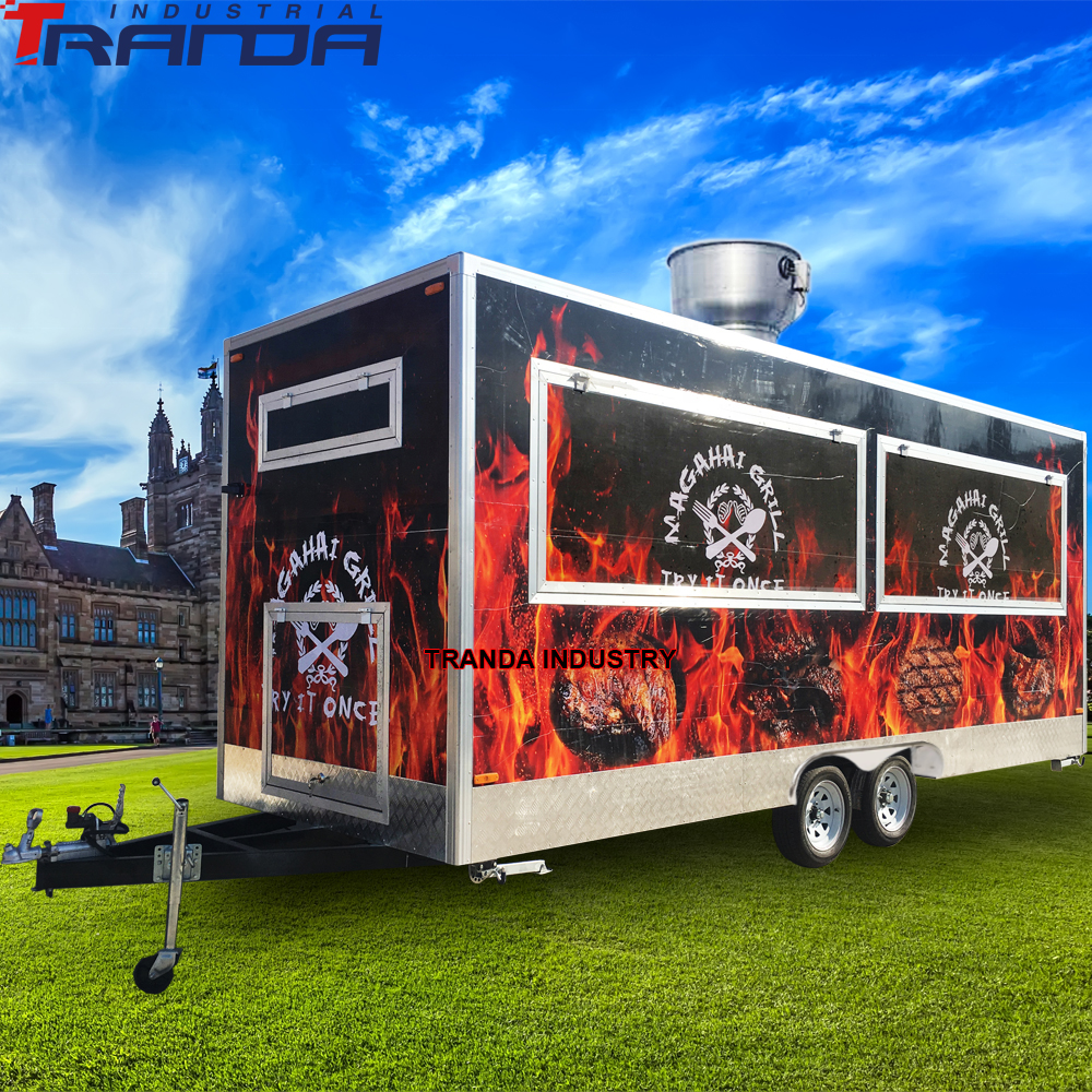 2021 Tranda Industry Fast Cheap Retro Gyros Australian Standard Food Trailer Truck with Kitchen for Food