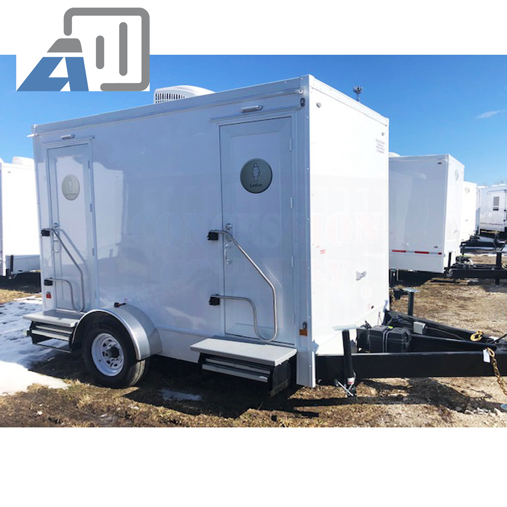 China Wholesale Mobile Luxury Bathroom Trailer  Custom Portable Restroom Trailer Used Portable Toilet Trailers For Sale