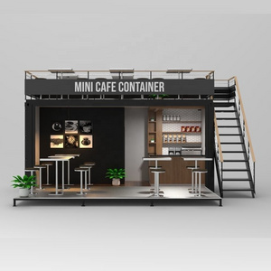 Prefabricated Foldable Cafe Container Coffee Shop 20FT Container Restaurant Luxury Shipping Container Bar With Kitchen For Sale