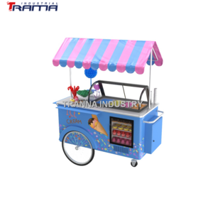 Gelato ice cream food vending carts Unique metal street lottery mobile car with window