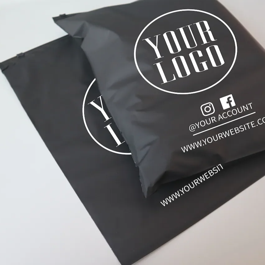 Custom Clothes Packaging Zip Lock Bag Biodegradable Matt Black Frosted PVC PE Plastic Clothing Ziplock Zipper Bag With Logo