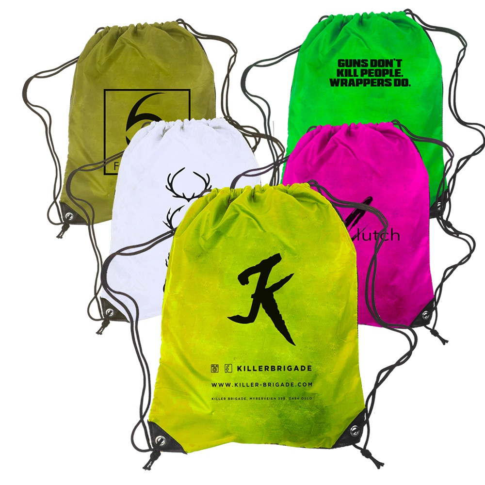 Custom logo sports backpack nylon 50x70 cm high quality 100% cotton drawstring bags