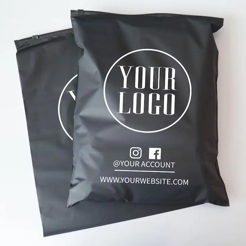 Custom Clothes Packaging Zip Lock Bag Biodegradable Matt Black Frosted PVC PE Plastic Clothing Ziplock Zipper Bag With Logo