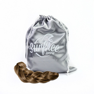 5"X6"/13x15CM custom cheap pouch extension hair wig satin drawstring bag from china factory