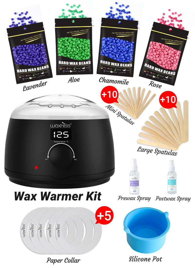 Depilatory Wax Heater Waxing Machine Kit Electric Depilatory Wax Warmer With Set For Hair Removal