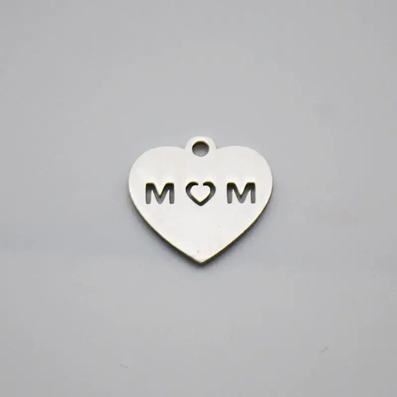 custom laser Engravable stainless steel multi styles blank Heart Pendant Charm for Necklace Bracelet Jewelry