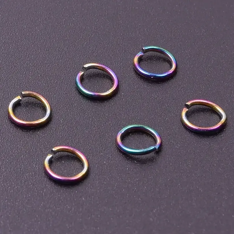 2022 New rainbow color jewelry accessories connector Stainless Steel Round open Split Rings jump Rings